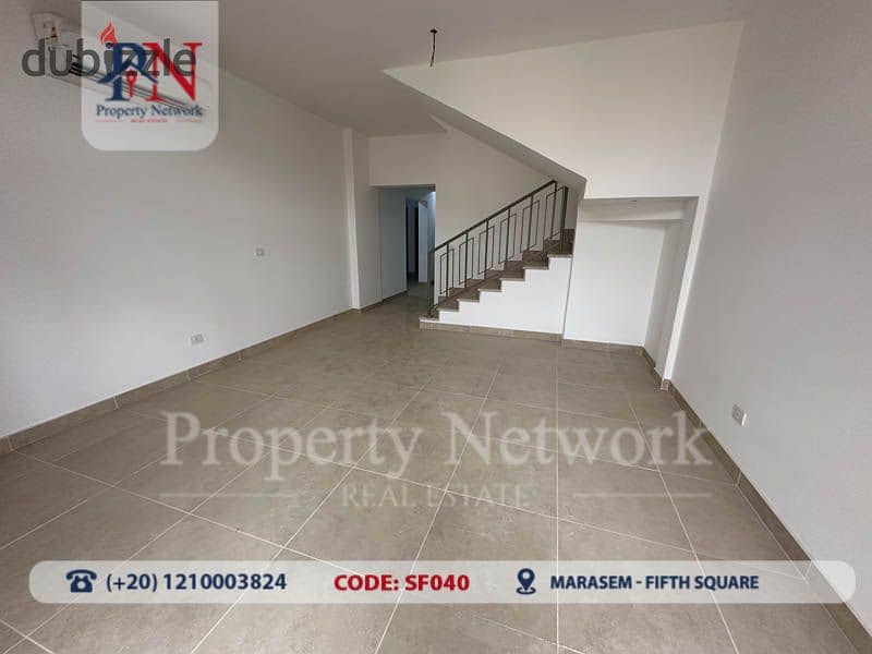 بنتهاوس للبيع 199 متر + مساحة رووف 130  متر  في فيفث سكوير - المراسم, التجمع الخامس,متشطب بالكامل بالتكيفات , جاهز علي الاستلام 0