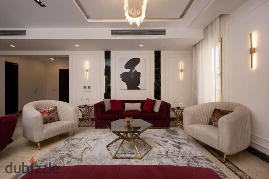 ستاندالون فاخر مفروش بالكامل ٦ غرف للإيجار بكمبوند ذا فيلا دورة التجمع الخامس بالقاهرة الجديدة 0