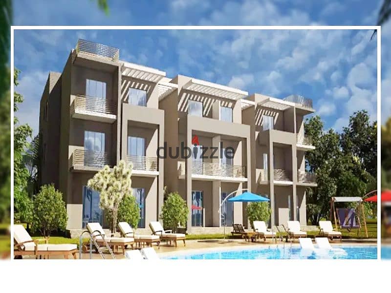 فرصة شاليه ارضي بجاردن متشطب بالفرش للبيع بمقدم 1,500,000 وبخصم 50% وبView بحر بانورامي بارقى منتجع على البحر في العين السخنة 0