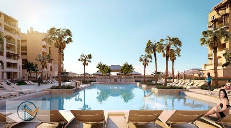 استوديو مذهل بإطلالة على حمام السباحة في الداو 0