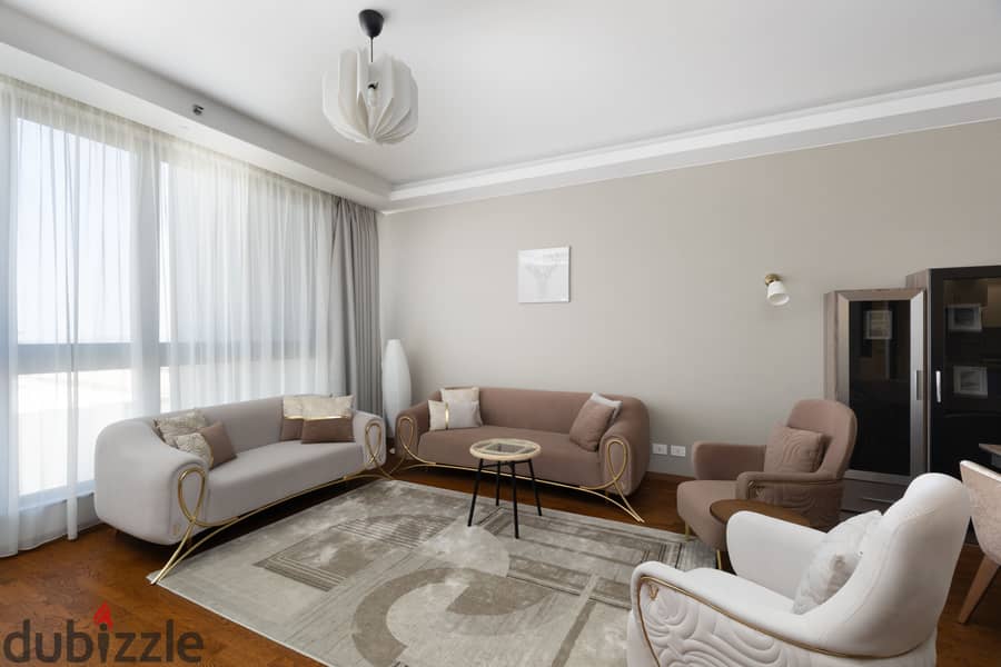 شقة مفروشة 3 غرف للإيجار اليومي للعائلات في الشيخ زايد كمبوند أبراج أيون بجانب مول العرب 0