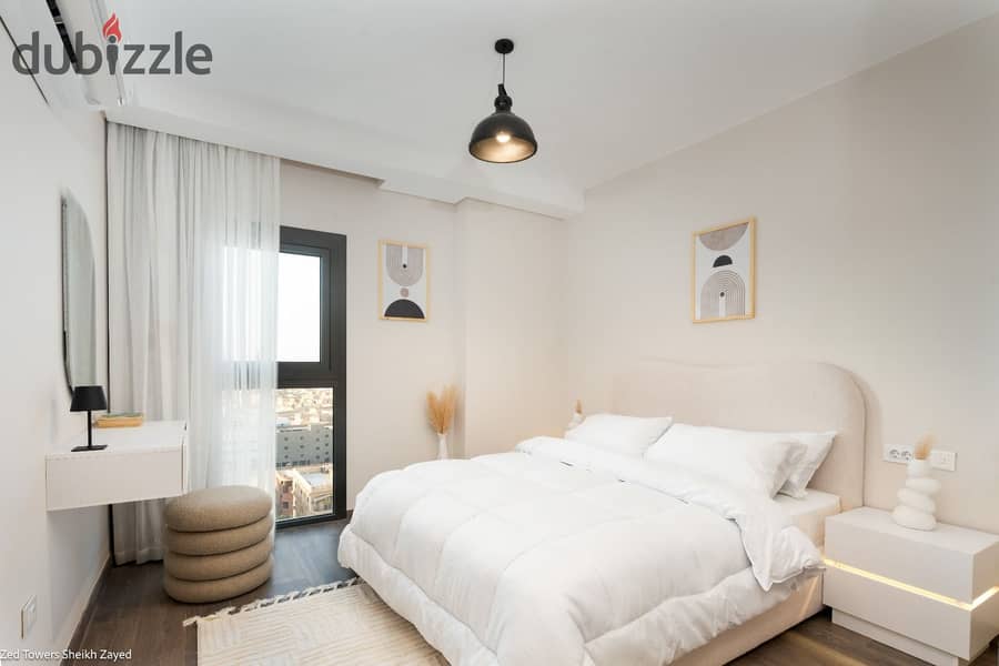 شقة مفروشة 3 غرف للإيجار اليومي للعائلات في الشيخ زايد كمبوند أبراج زد ويست 0