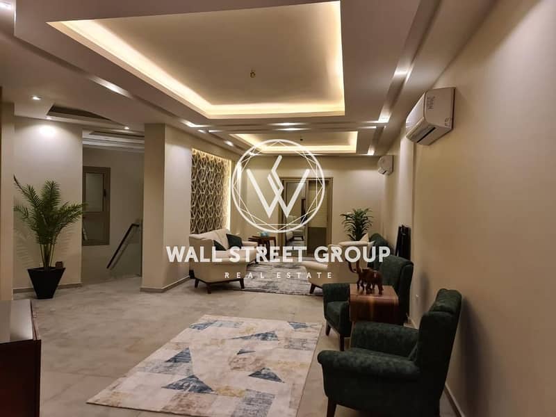 دوبلكس بحري بالكامل الغرف تطل على جاردن التشطيب على اعلى مستوى ارضيات ورخام وتأسيس سباكة وكهرباء 0