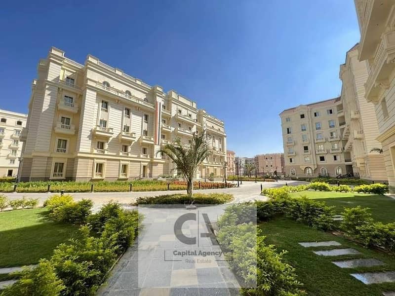 شقه للبيع استلام فوري مع تشطيب كامل بسعر الكاش | او بدفع مقدم 5% مع اقساط تصل الي 15 سنه مبني علي الطراز الفرنسي  * Garden city * 0