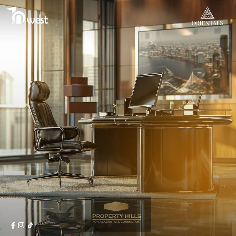 مكتب إداري فاخر بأقساط حتى 7 سنوات في قلب الشيخ زايد امام فيليدج ويست على شارع النزهه 0