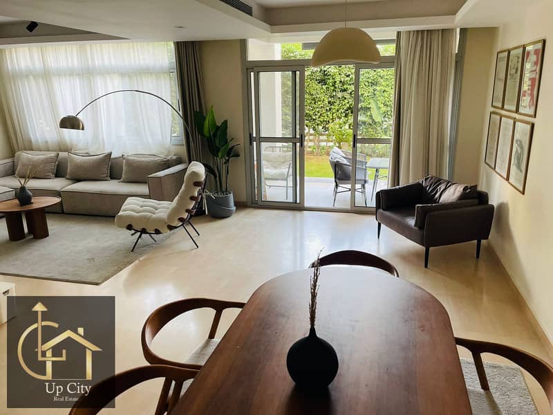 شقه مفروشه ٣ غرف نوم و غرفه ناني بحديقة خاصه للايجار في كمبوند كايرو فيستيفال سيتي منطقة فيستيفال ليفينج بجانب الطريق الدائري و المول 0