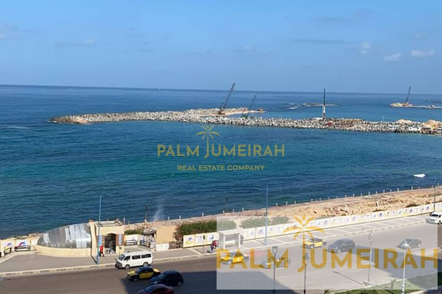 شقه للايجار المفروش 120م المحروسة (صف اول من البحر) 0