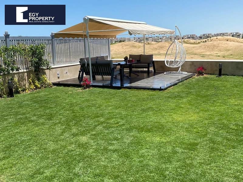 شاليه بجاردن للبيع في هاسيندا باي الساحل الشمالي مفروش بالكامل  باقل سعر 0