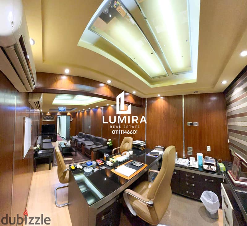 دوبلكس اداري مفروش للايجار في مصر الجديده 365م في شارع رئيسي بجوار ميدان المحكمه 0