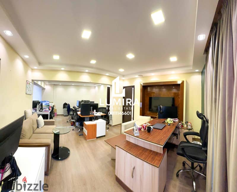 مقر اداري مفروش للايجار في مصر الجديده 250م 5 غرف موقع مميز جدا قريب من صلاح سالم 0