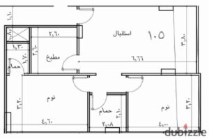 افضل تقسيم لشقه 105م بجوار الخدمات 1,470,000 ج.م