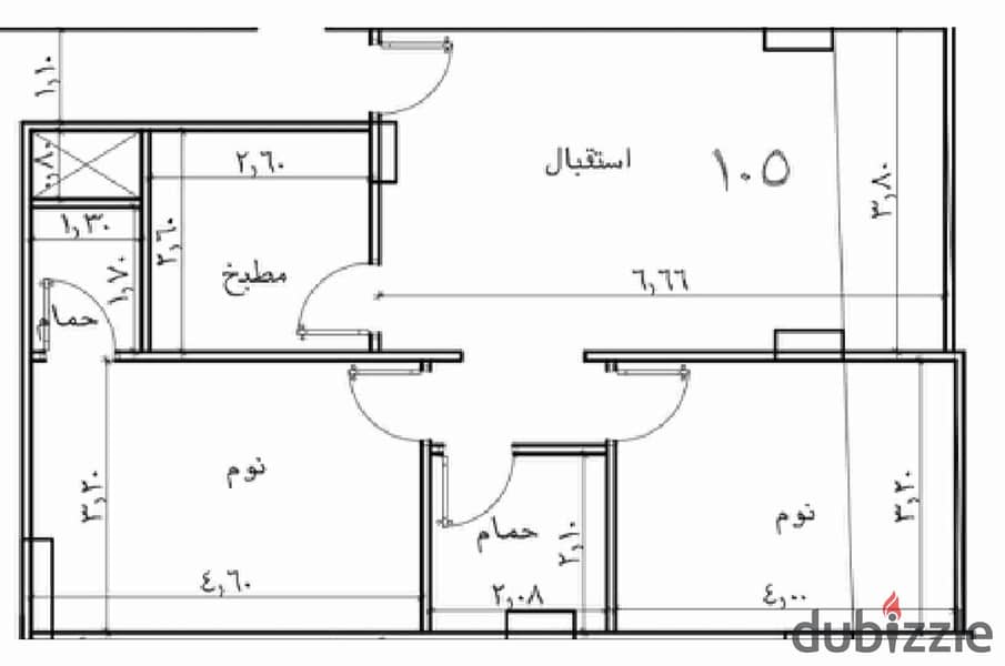 افضل تقسيم لشقه 105م بجوار الخدمات 0
