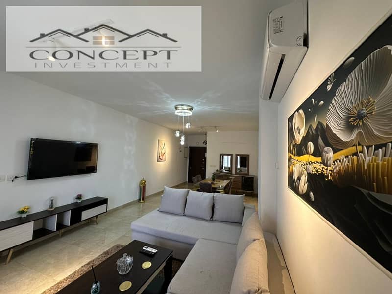 للإيجارشقة مميزة  3 غرف مفروشة في كمبوند فيفث سكوير المراسم - التجمع الخامس 0