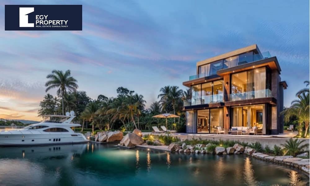 بمنظر خيالي علي النيل فيلا متشطبة للبيع في كمبوند جيريان - الشيخ زايد 0