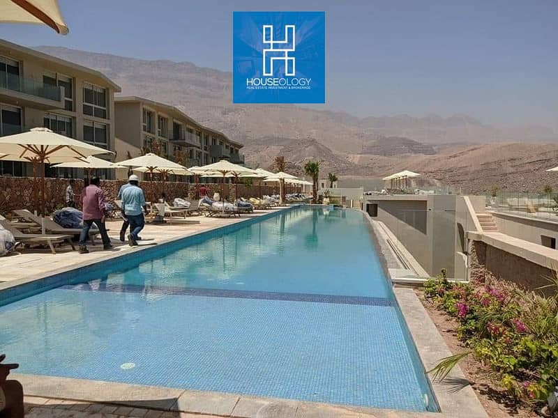 بأقل سعر في المونت جلاله العين السخنه شاليه متشطب بالتكييفات فيو مميز علي البحر و اللاجون بالتقسيط Il monte galala 0