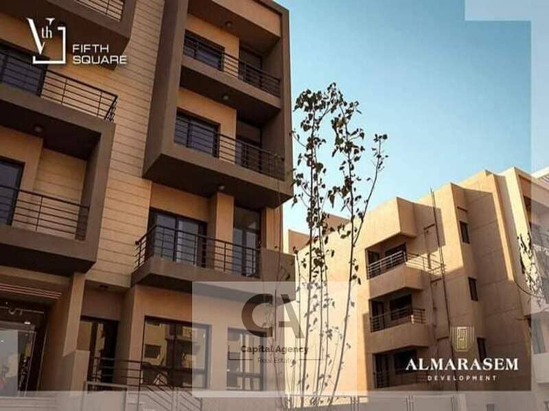 شقه للبيع في التجمع الخامس غرفتين في كومباوند فيفث اسكوير استلام فوري بتشطيب كامل سوبر لوكس المطور مراسم - خصم كاش 30% Fifth Square 0