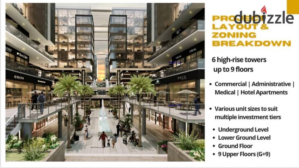 Commercial shop for sale in 6th of October on the central axis محل تجاري للبيع بسعر مغري بمقدم 10% وتقسيط بيوصل ل14سنه 0