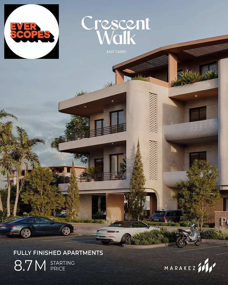 فيلا مستقله للبيع لوكيشن مميز في مراكز(Crescent walk)-القاهره الجديده 0
