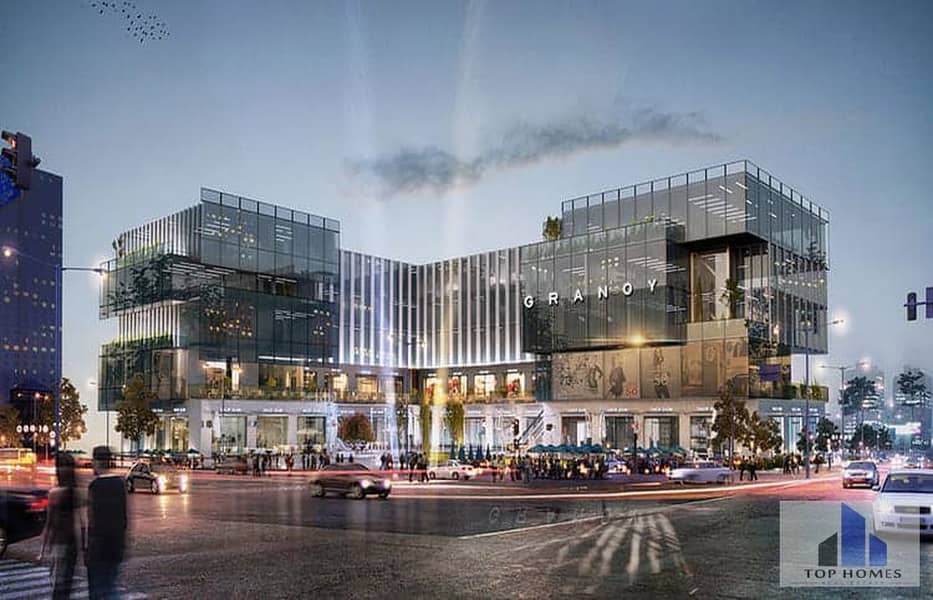 محل تجاري للإيجار 59 متر بموقع مميز في جرانوي مول علي شارع التسعين الشمالي مباشرة 0