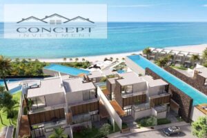 للبيع شاليه أرضي بحديقة يطل على حمام سباحة/بحر في عين هيلز – العين السخنة 3,300,000 ج.م