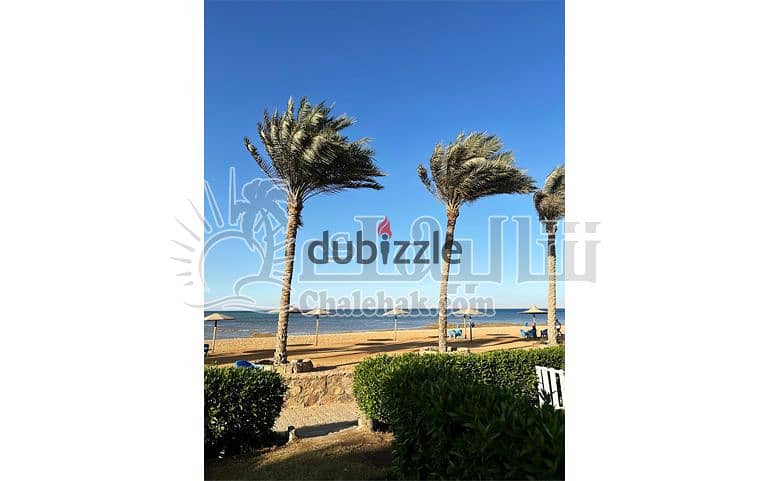 شاليه ارضي أول صف على البحر مفروش ومجهز بالكامل بالأجهزة والتكييفات للبيع بلاجيو -العين السخنة 0