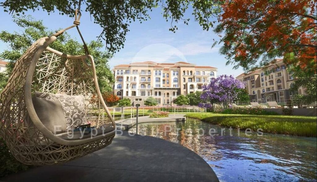 موقع مميز جدا امام البحيرة بحري شقة بجاردن نصف تشطيب للبيع في كمباوند ذا سكوير الاهلي صبور القاهرة الجديدة 0