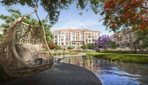 9,000,000 ج.م موقع مميز جدا امام البحيرة بحري شقة بجاردن نصف تشطيب للبيع في كمباوند ذا سكوير الاهلي صبور القاهرة الجديدة