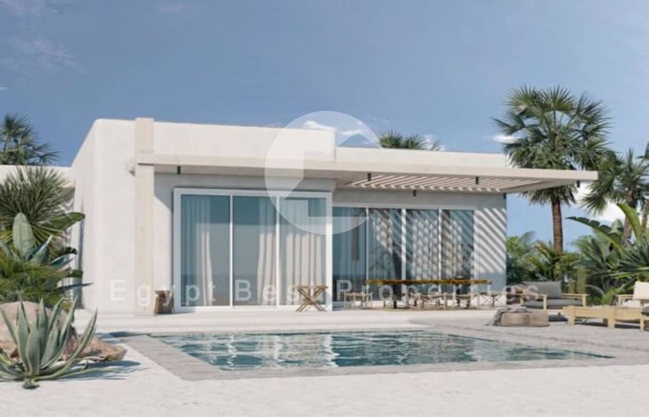 شاليه للبيع متشطب بالكامل باطلاله مميزه علي البحر واللاجون 5%مقدم 0