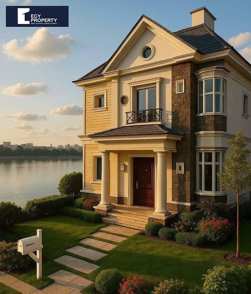 باطلالة ساحرة علي النيل فيلا مستقلة متشطبة للبيع في كمبوند جيريان - الشيخ زايد 0