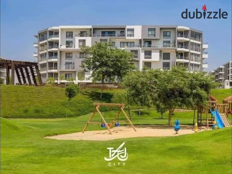 للبيع شقه ارضي بجاردن في تاج سيتي مساحه110 بجاردن 68 متر متشطبه بالتكيفات 0