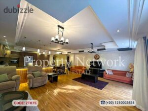 75,000 ج.م شقة أرضي مفروشة بالكامل 200 م² للإيجار – ليك فيو دوسِيت، القاهرة الجديدة موقع مميز