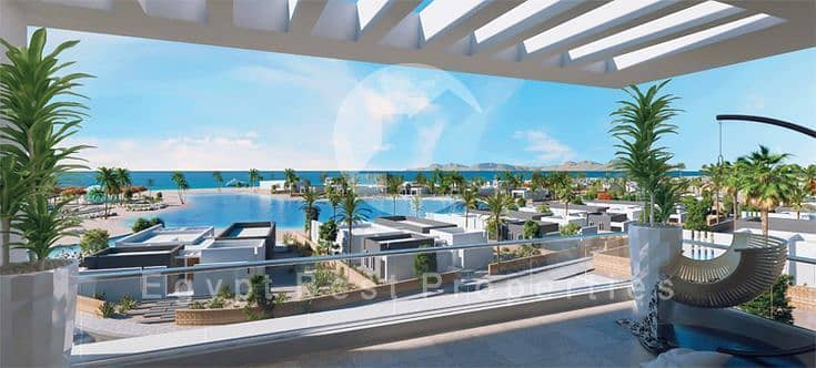 بدون مقدم فيلا للبيع باطلاله علي البحر واللاجون بموقع مميز حدا في الجونه الجديده 0