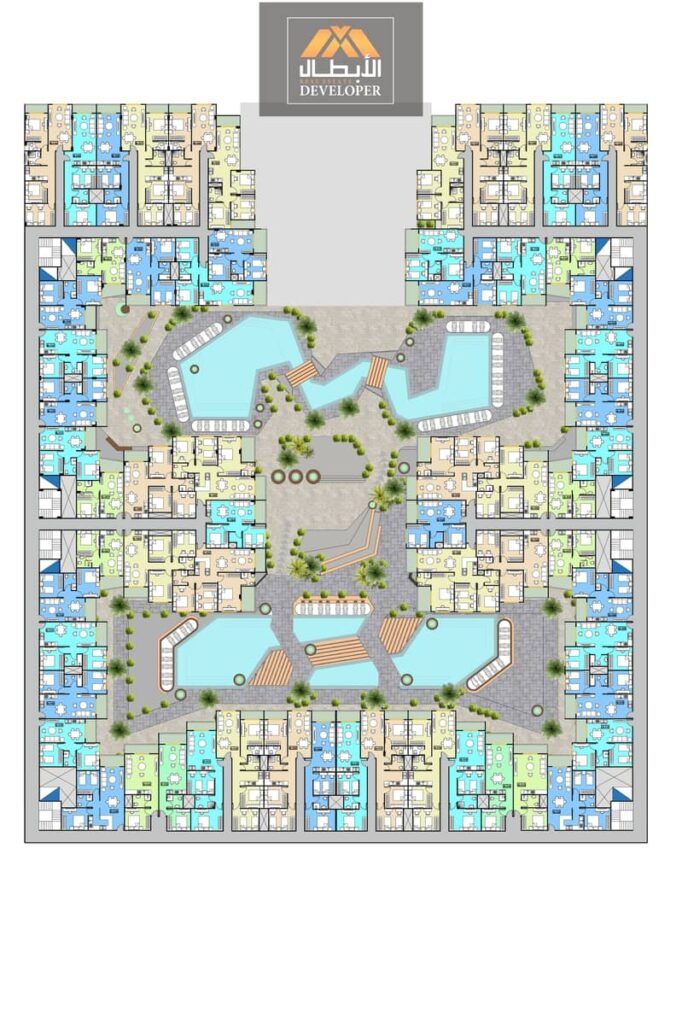 شقة 117م بجوار فندق جراند ريزورت طريق المطار عقد اخضر بقدم 30% اقساط 4سنين 0