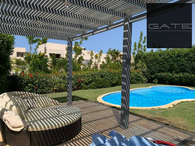 ريسيل للبيع سينيور شاليه أرضي بجاردن في هاسيندا باي لوكيشن مميز و حمام سباحة خاص وتشطيب سوبر لوكس 0