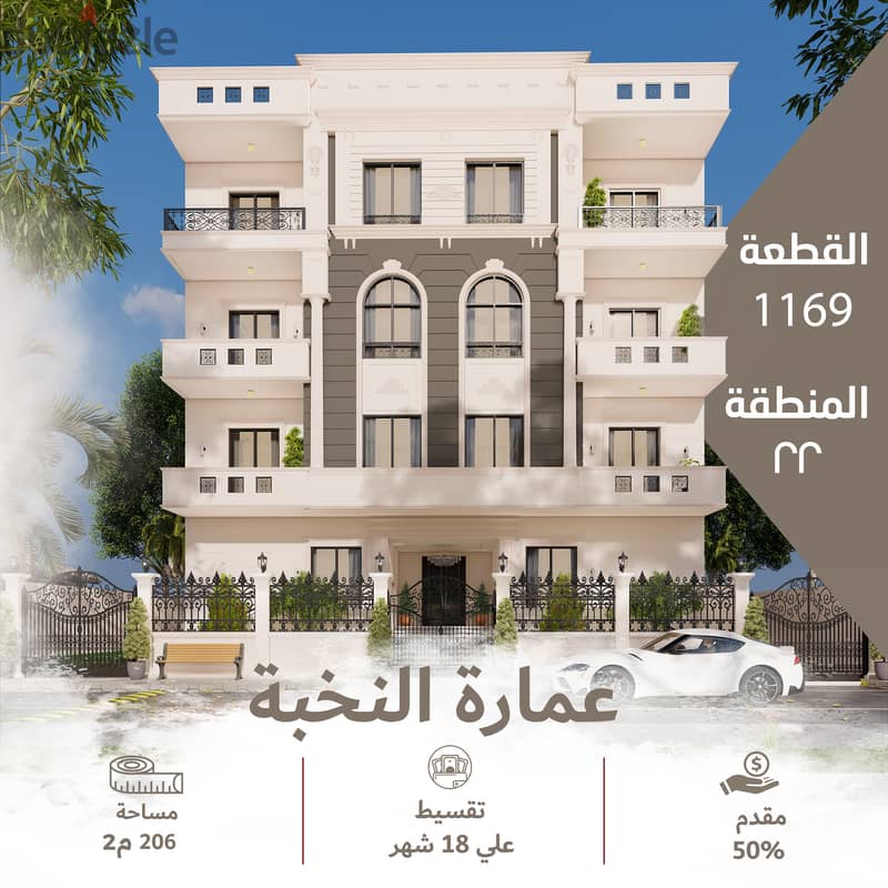 شقة 206م من المالك – بقلب المنطقة الذهبية 22 ، فيو مفتوح وسعر مميز 0