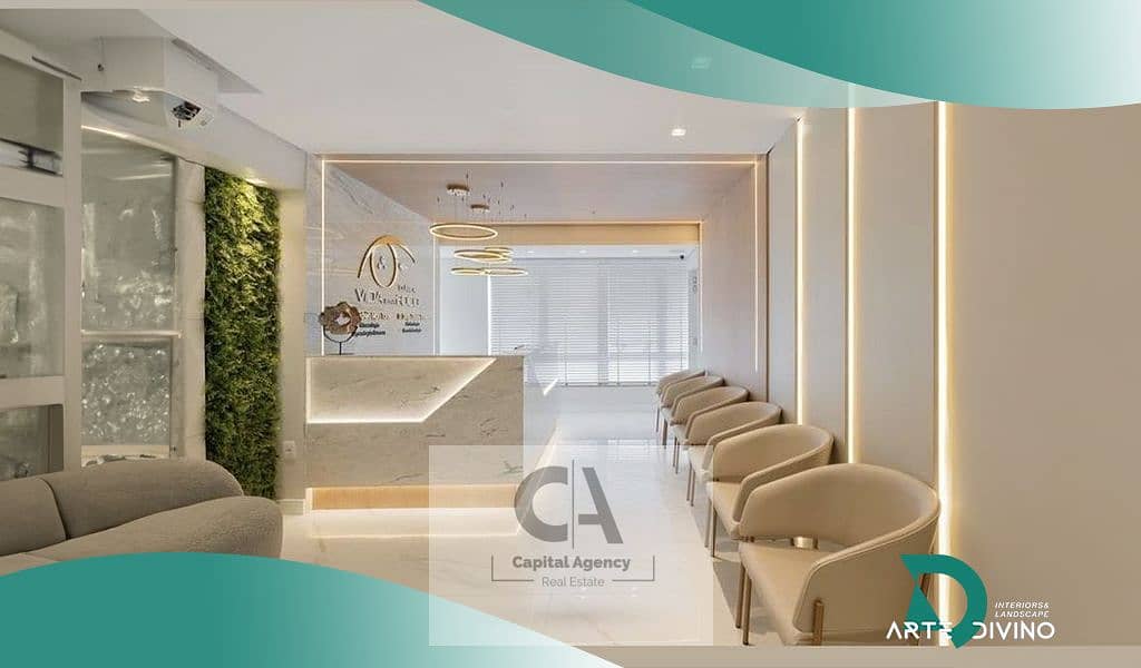 عياده للايجار 128م دور الارضي - متشطبه بالتكيفات - التجمع الخامس 0