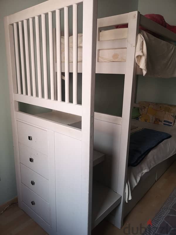 سرير دورين خشب زان أصلي + ٢ مرتبة عرض متر 0