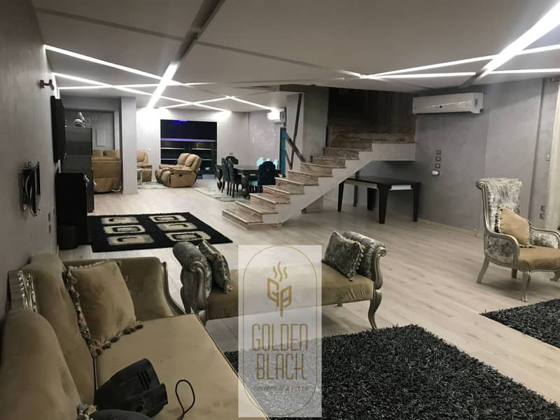 تريو فيلا 5 غرف حديقة بشلالات  للايجار الفندقي بكمبوند باكتوبر 0