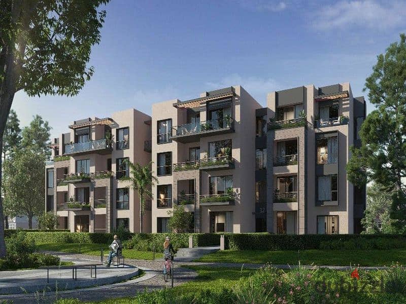 شقة كاملة التشطيب للبيع جاهزة للسكن في جاردن ليكس هايد بارك 6 اكتوبر 0