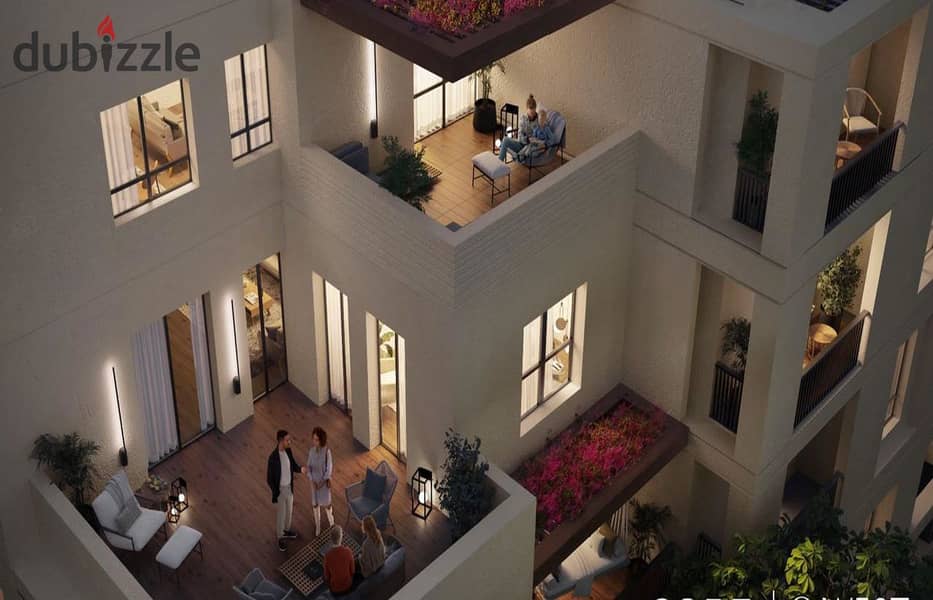 شقة بجاردن  للبيع فيو بحيرات في اويست من اوراسكوم 0