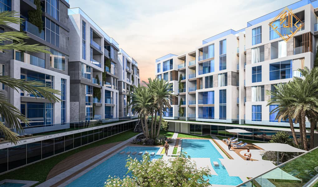 شقه بجاردن للبيع ب اميز لوكيشين  علي طريق الواحات 0