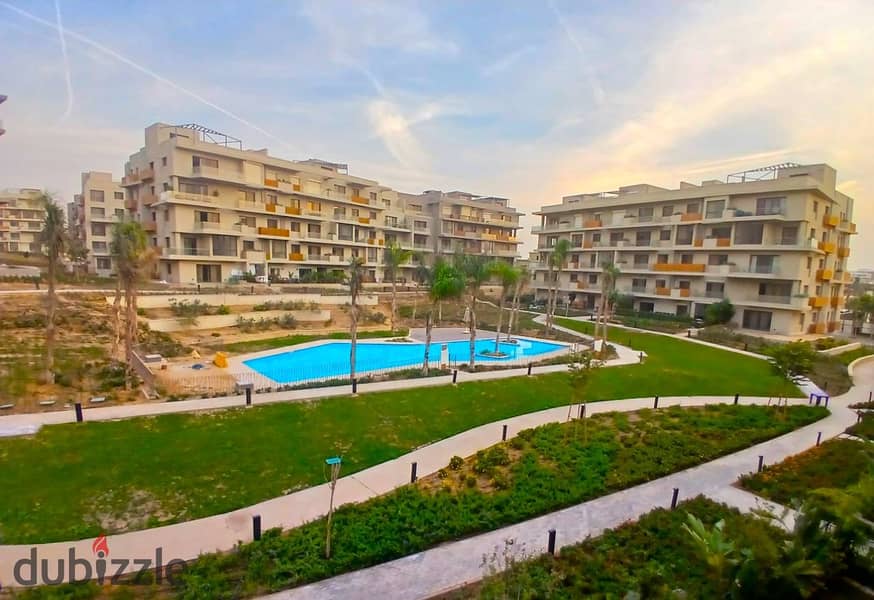 شقة (اول سكن) 160م للإيجار فيو مميز على حمام السباحة ولاند سكيب بكمبوند سوديك فيليت – لوكيشن مميز بالجولدن سكوير – التجمع الخامس | Villette 0