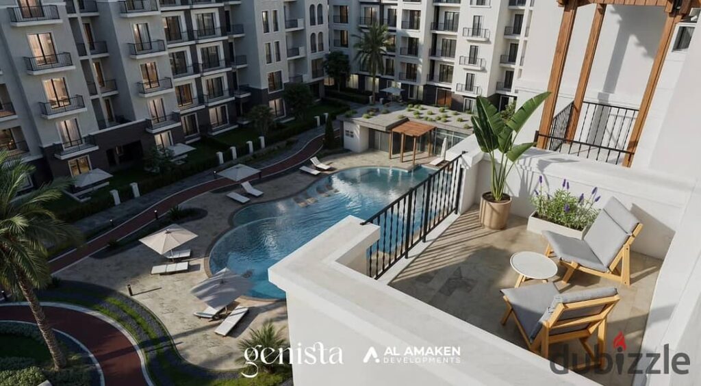 شقة للبيع 103م  كمبوند جينستا في الشيخ زايد مقدم 5% تقسيط ل 10سنوات بسعر الطرح الاو 0