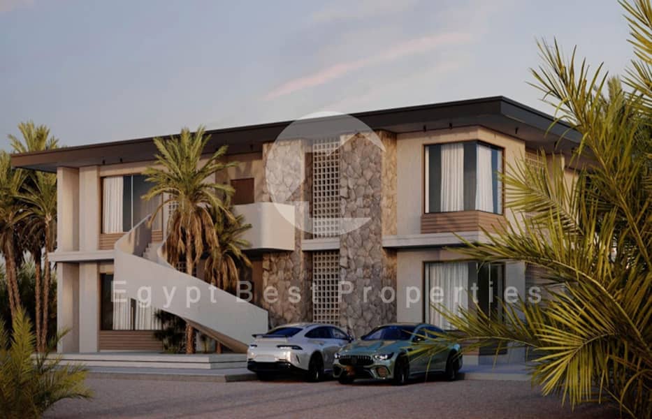 إطلاق المرحلة الثانية بسعر مميز شاليه مباشر على اللاجون على بُعد 3 دقائق من البحر بإطلالة جولف | شاليه للبيع في سوما باي 0