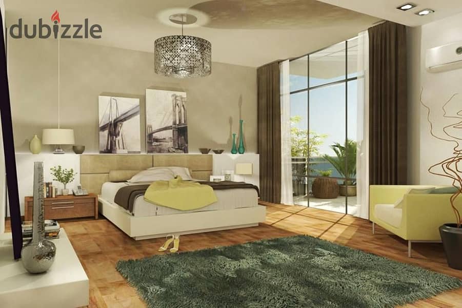 فرصة شقة فندقية متشطبة بالتكييفات والمطبخ للبيع الفوري في ارقى واميز كمبوند في العاصمة الادارية 0