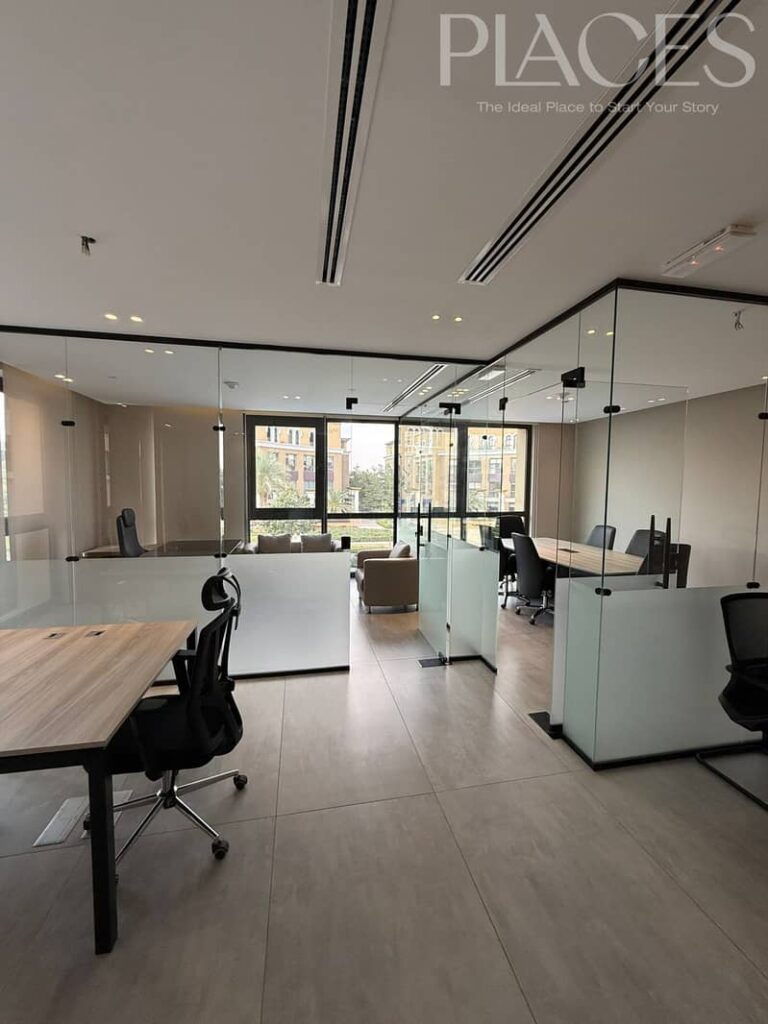 مقر إداري مميز للإيجار في ميفيدا بيزنس بارك قريب من جميع الخدمات والمحاور الرئيسية بمساحه 135 متر كامل التشطيب 0