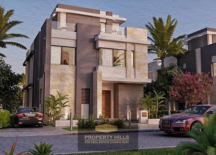 توين هاوس بفيو الجولف جاهز على الاستلام بكمبوند تاونى بجانب نادى الجزيرة 0