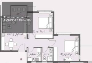 7,346,570 ج.م شقة 77م للبيع بالتقسيط في مدينتي B8 دور ثاني مجموعة 89 بأوفر مميز ونظام سداد مريح 2غرفة حمام واحد