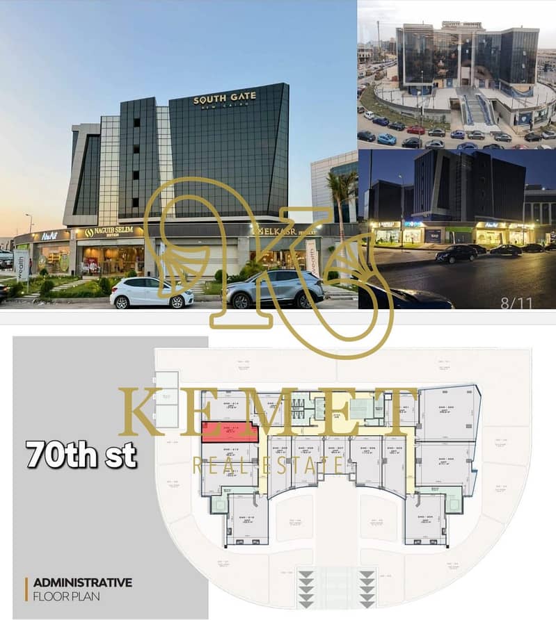 مكتب 90م علي التسعين الجنوبي متشطب بالتكيفاات  استلام فوري  وقسط علي 24 شهر 0