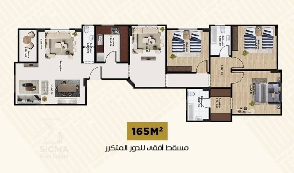 شقة 165م شمال الرحاب – أقل سعر شقة متكرر! نظام سداد مريح 0